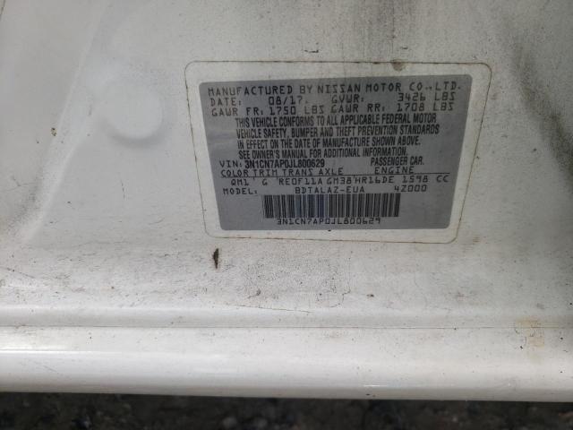 Photo 10 from auction – 2018 NISSAN VERSA S with VIN 3N1CN7AP0JL800629