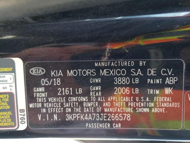 Photo 10 from auction – 2018 KIA FORTE LX with VIN 3KPFK4A73JE266578