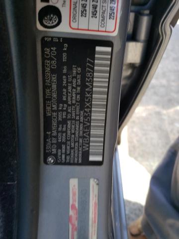 Photo 10 from auction – 2005 BMW 330 I with VIN WBAEV534X5KM38777
