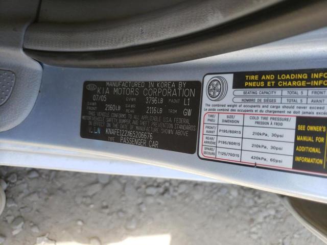 Photo 10 from auction – 2006 KIA SPECTRA LX with VIN KNAFE122X65206676