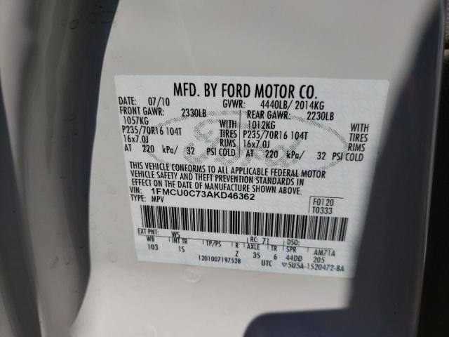 Photo 10 from auction – 2010 FORD ESCAPE XLS with VIN 1FMCU0C73AKD46362