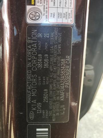 Photo 10 from auction – 2010 KIA FORTE EX with VIN KNAFU4A23A5834268