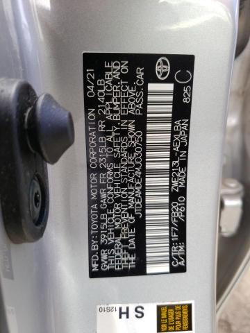 Photo 10 from auction – 2021 TOYOTA COROLLA LE with VIN JTDEAMDE4MJ030750