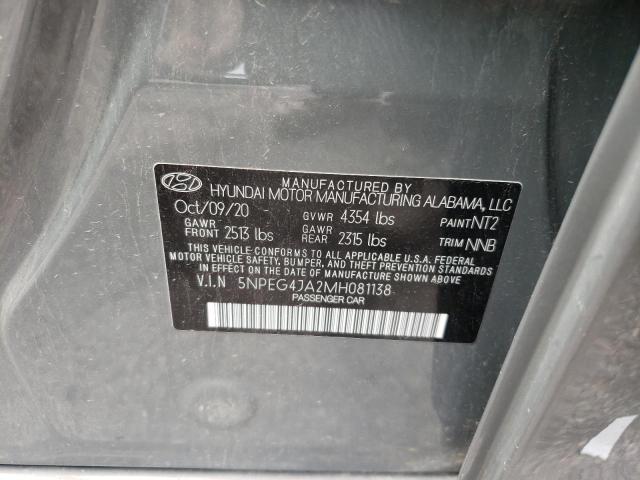Photo 10 from auction – 2021 HYUNDAI SONATA SE with VIN 5NPEG4JA2MH081138
