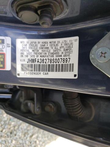 Photo 10 from auction – 2008 HONDA CIVIC HYBR with VIN JHMFA36278S007897