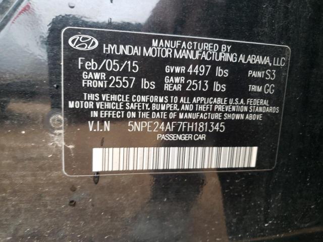 Photo 10 from auction – 2015 HYUNDAI SONATA SE with VIN 5NPE24AF7FH181345