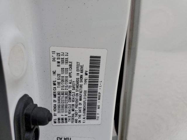 Photo 10 from auction – 2015 HONDA CR-V LX with VIN 5J6RM3H3XFL015456