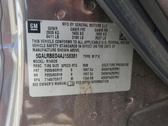 Photo 10 from auction – 2010 BUICK ENCLAVE CX with VIN 5GALRBED4AJ158381