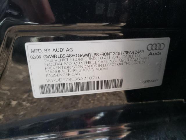 Photo 10 from auction – 2006 AUDI A4 2.0T QU with VIN WAUDF78E36A210276