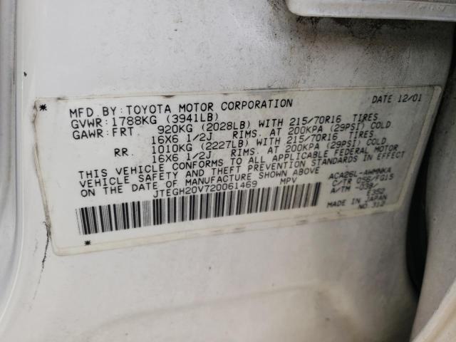 Photo 10 from auction – 2002 TOYOTA RAV4 with VIN JTEGH20V720061469