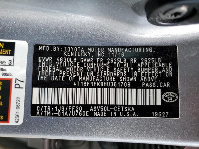Photo 10 from auction – 2017 TOYOTA CAMRY LE with VIN 4T1BF1FK8HU361708