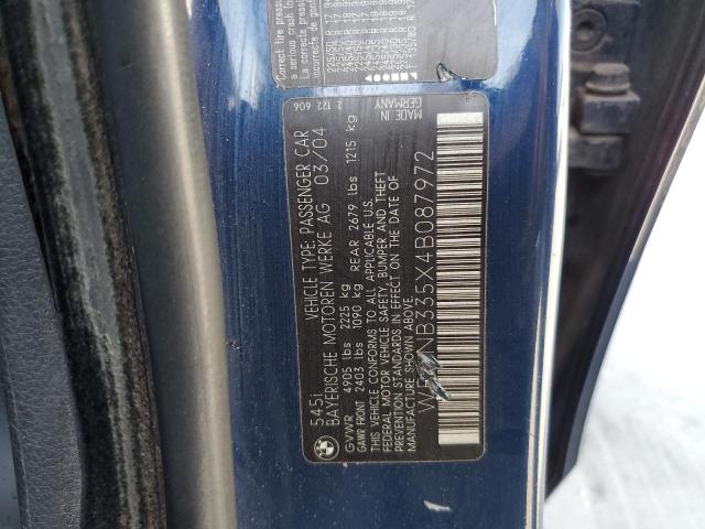 Photo 10 from auction – 2004 BMW 545 I with VIN WBANB335X4B087972