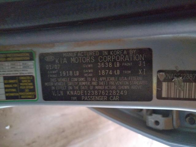 Photo 10 from auction – 2007 KIA RIO BASE with VIN KNADE123876228249