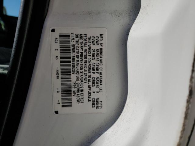Photo 10 from auction – 2002 HONDA ODYSSEY EX with VIN 5FNRL18602B000209