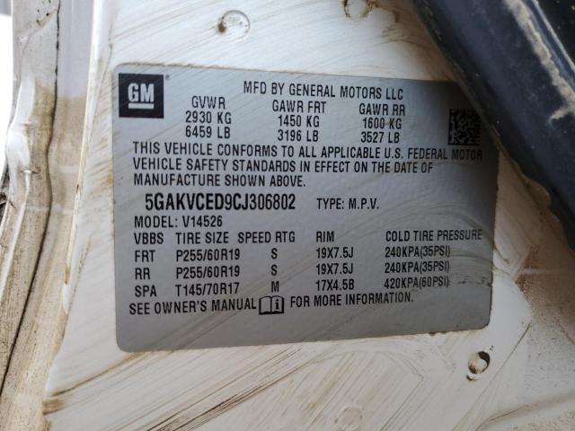 Photo 10 from auction – 2012 BUICK ENCLAVE with VIN 5GAKVCED9CJ306802