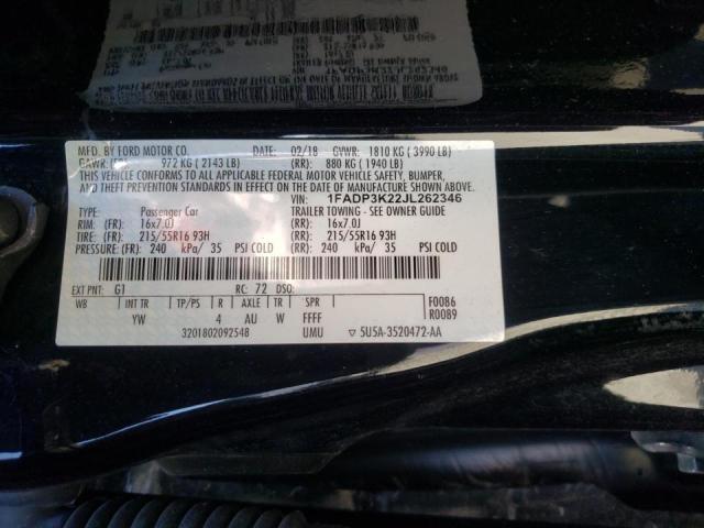 Photo 10 from auction – 2018 FORD FOCUS SE with VIN 1FADP3K22JL262346