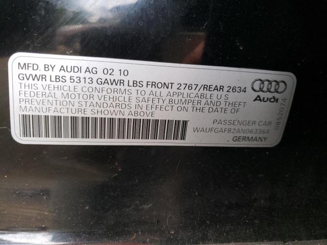 Photo 10 from auction – 2010 AUDI A6 PREMIUM with VIN WAUFGAFB2AN063364