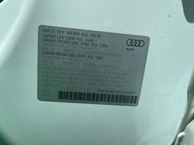 Photo 10 from auction – 2015 AUDI Q5 PREMIUM with VIN WA1LFAFP3FA128557
