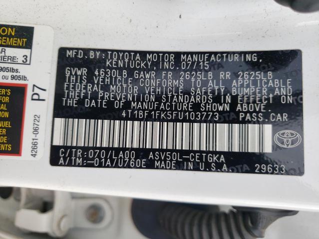 Photo 10 from auction – 2015 TOYOTA CAMRY LE with VIN 4T1BF1FK5FU103773