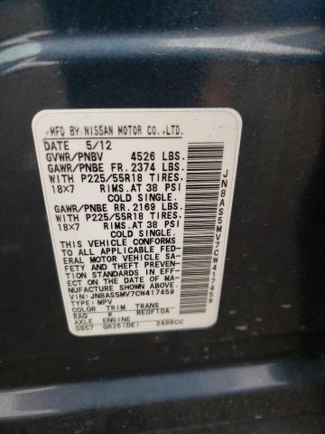 Photo 10 from auction – 2012 NISSAN ROGUE S with VIN JN8AS5MV7CW417459