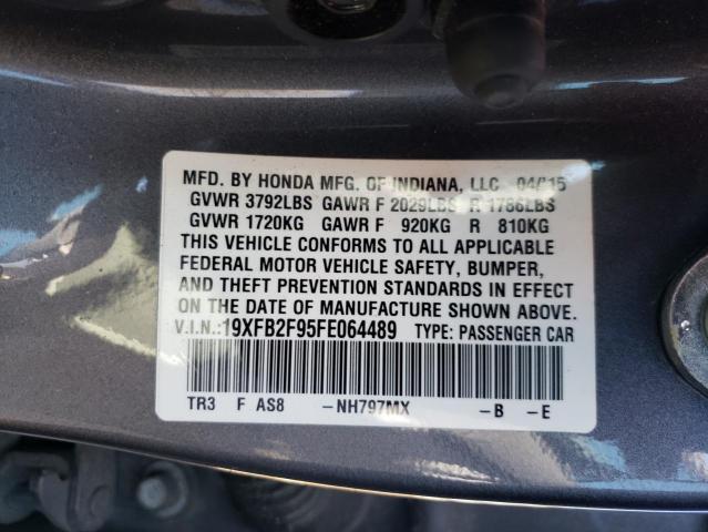 Photo 10 from auction – 2015 HONDA CIVIC EXL with VIN 19XFB2F95FE064489