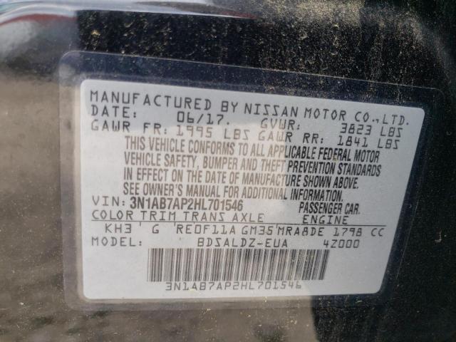 Photo 10 from auction – 2017 NISSAN SENTRA S with VIN 3N1AB7AP2HL701546
