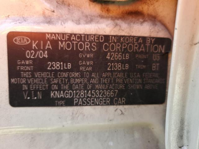 Photo 10 from auction – 2004 KIA OPTIMA LX with VIN KNAGD128145323667