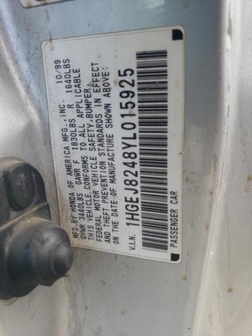 Photo 10 from auction – 2000 HONDA CIVIC EX with VIN 1HGEJ8248YL015925
