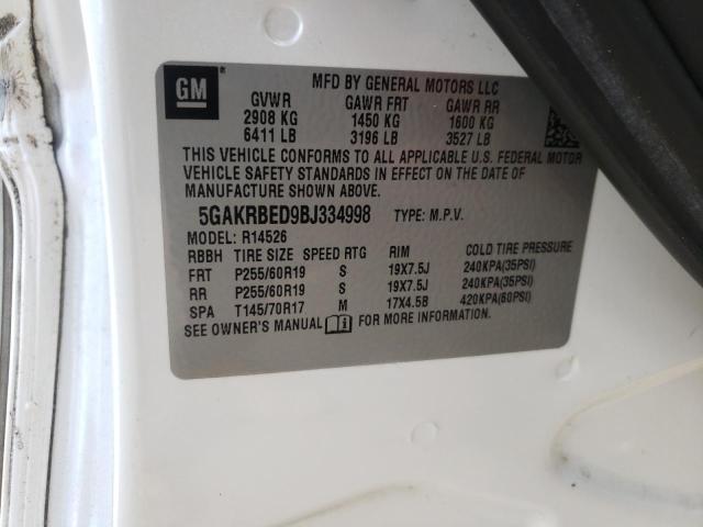 Photo 10 from auction – 2011 BUICK ENCLAVE CX with VIN 5GAKRBED9BJ334998