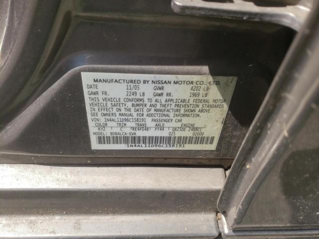 Photo 10 from auction – 2006 NISSAN ALTIMA S with VIN 1N4AL11D96C158191