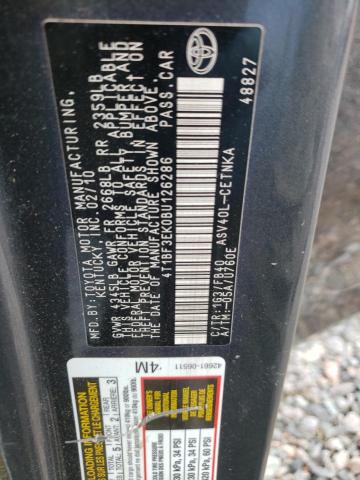 Photo 10 from auction – 2011 TOYOTA CAMRY BASE with VIN 4T1BF3EK0BU126286