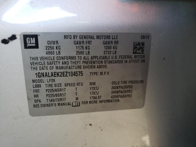 Photo 10 from auction – 2014 CHEVROLET EQUINOX LS with VIN 1GNALAEK2EZ104575