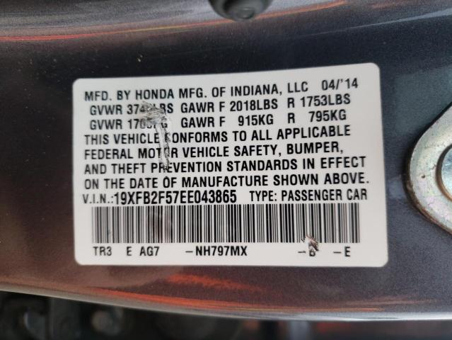 Photo 10 from auction – 2014 HONDA CIVIC LX with VIN 19XFB2F57EE043865