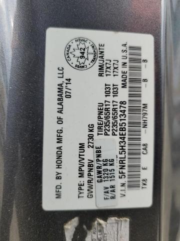 Photo 10 from auction – 2014 HONDA ODYSSEY SE with VIN 5FNRL5H34EB513478