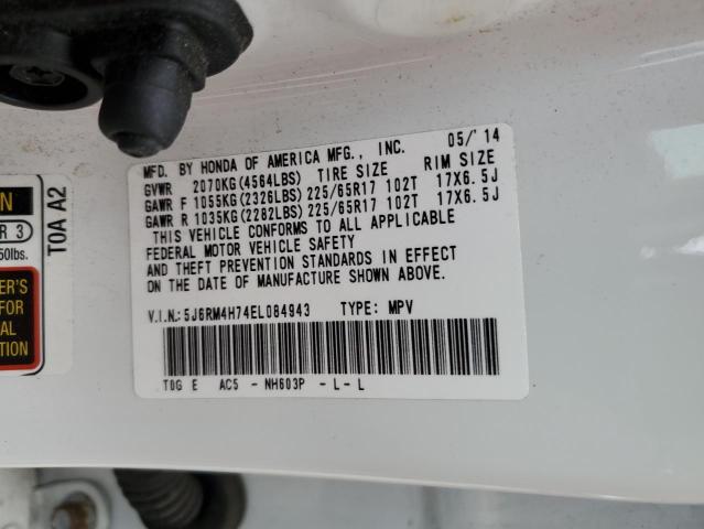 Photo 10 from auction – 2014 HONDA CR-V EXL with VIN 5J6RM4H74EL084943
