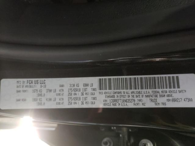 Photo 10 from auction – 2019 RAM 1500 BIG H with VIN 1C6RREFT1KN635270