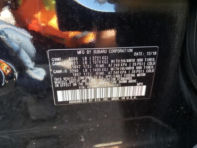 Photo 10 from auction – 2019 SUBARU ASCENT PRE with VIN 4S4WMACDXK3443501