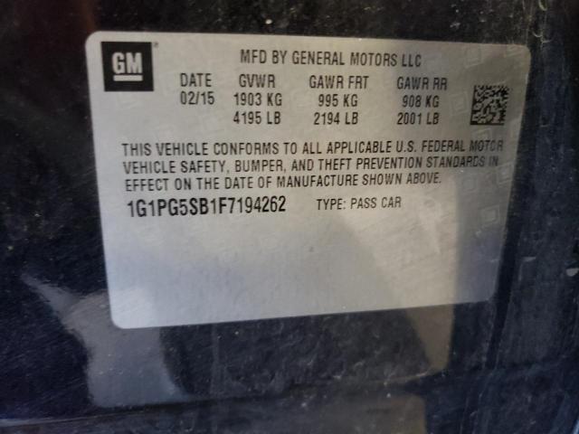 Photo 10 from auction – 2015 CHEVROLET CRUZ with VIN 1G1PG5SB1F7194262
