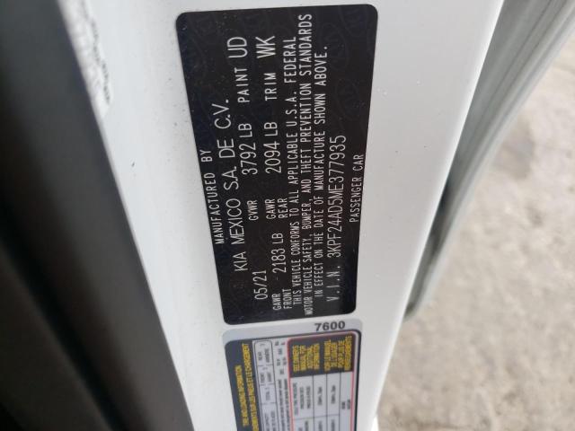 Photo 10 from auction – 2021 KIA FORTE FE with VIN 3KPF24AD5ME377935