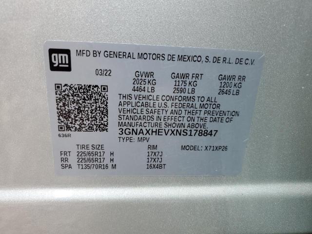 Photo 10 from auction – 2022 CHEVROLET EQUINOX LS with VIN 3GNAXHEVXNS178847