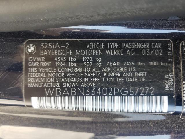 Photo 10 from auction – 2002 BMW 3 SERIES with VIN WBABN33402PG57272