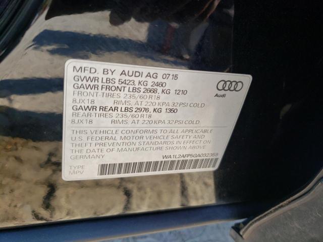 Photo 10 from auction – 2016 AUDI Q5 PREMIUM with VIN WA1L2AFP5GA032359