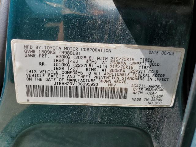 Photo 10 from auction – 2003 TOYOTA RAV4 with VIN JTEHH20V136095930
