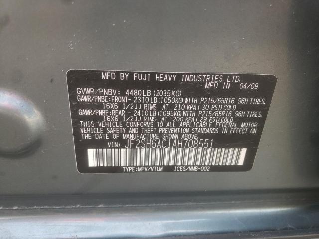 Photo 10 from auction – 2010 SUBARU FORESTER 2 with VIN JF2SH6AC1AH708551