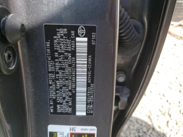 Photo 10 from auction – 2008 TOYOTA CAMRY CE with VIN 4T1BE46K48U214256