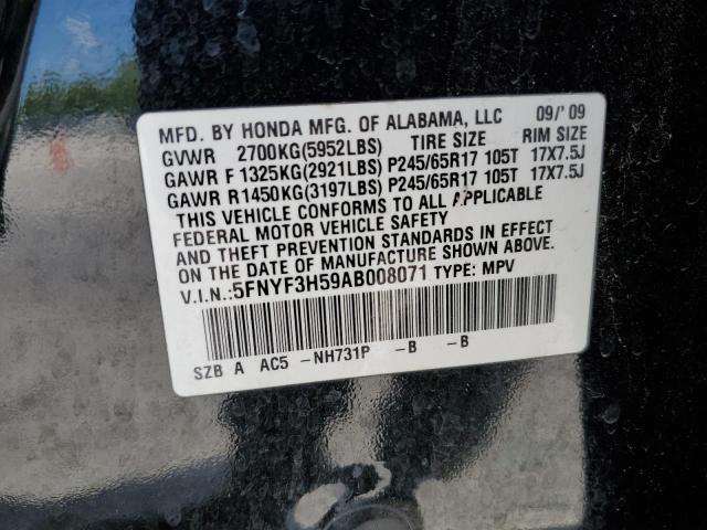 Photo 10 from auction – 2010 HONDA PILOT EXL with VIN 5FNYF3H59AB008071