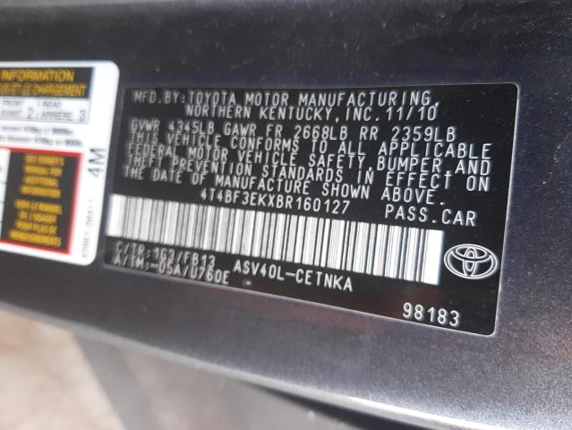 Zdjęcie 10 z aukcji – 2011 TOYOTA CAMRY BASE z VIN 4T4BF3EKXBR160127