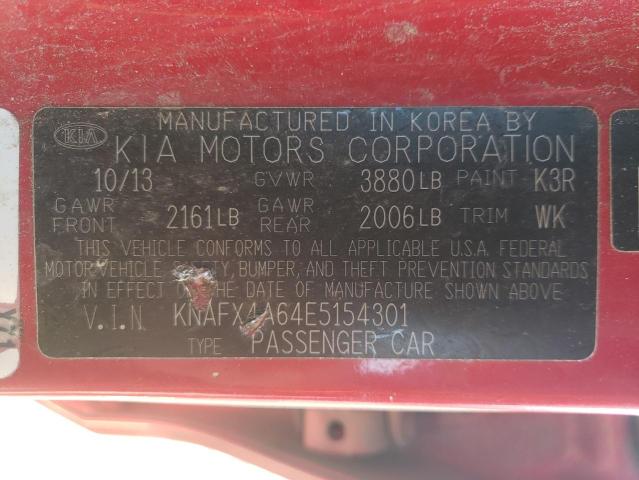 Photo 10 from auction – 2014 KIA FORTE LX with VIN KNAFX4A64E5154301