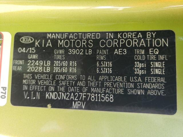 Photo 10 from auction – 2015 KIA SOUL with VIN KNDJN2A27F7811568