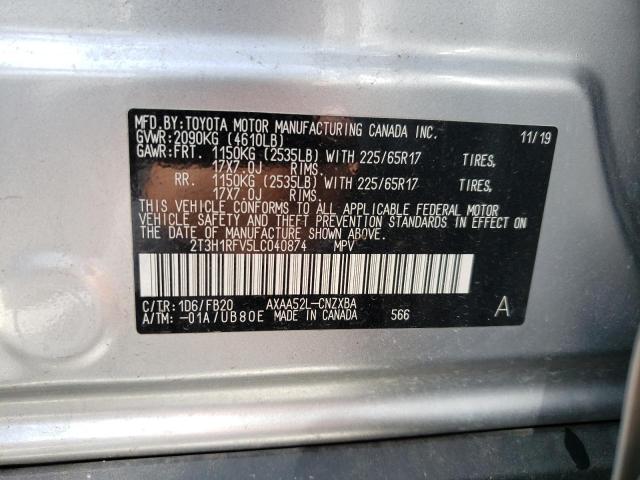 Photo 10 from auction – 2020 TOYOTA RAV4 LE with VIN 2T3H1RFV5LC040874